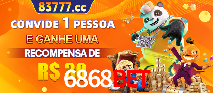 Banner institucional da 6868BET sobre parceria de marcas e criação de uma marca de excelência, apresentando os mascotes de jogos populares como o Fortune Tiger.