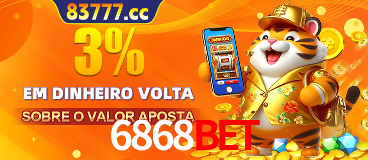Promoção para baixar e instalar o aplicativo do cassino 6868BET. O banner oferece uma recompensa de R1aR1aR8, com a imagem de uma cobra sobre moedas de ouro.