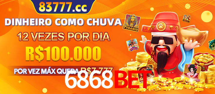 Banner do programa de recompensas Recomende para amigos do 6868BET, detalhando os bônus por convidar amigos, com prêmios que chegam a R$288.888.